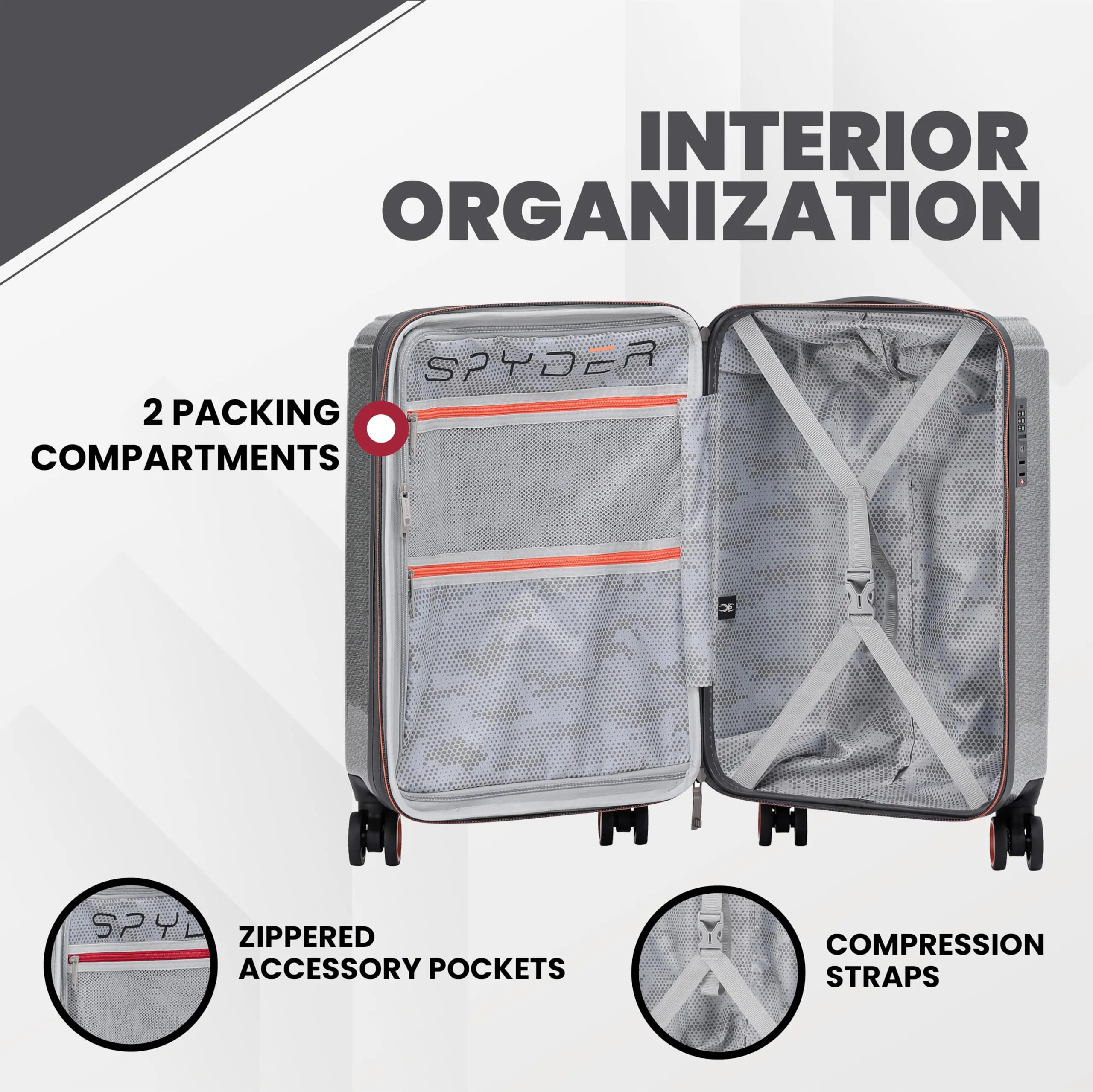 Spyder Traverse Expandable Hardside 20" Carry On Spinner
