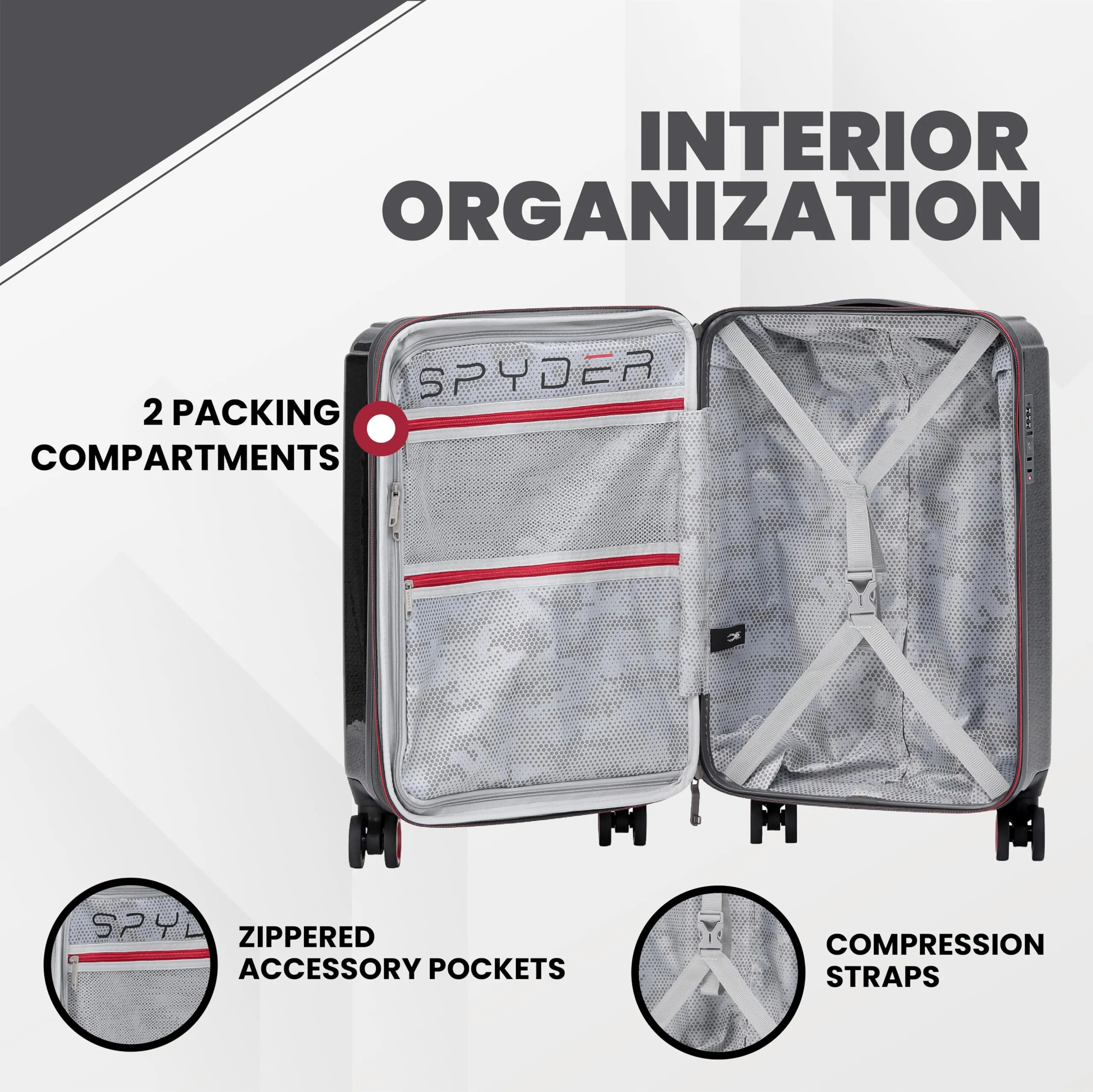 Spyder Traverse Expandable Hardside 20" Carry On Spinner