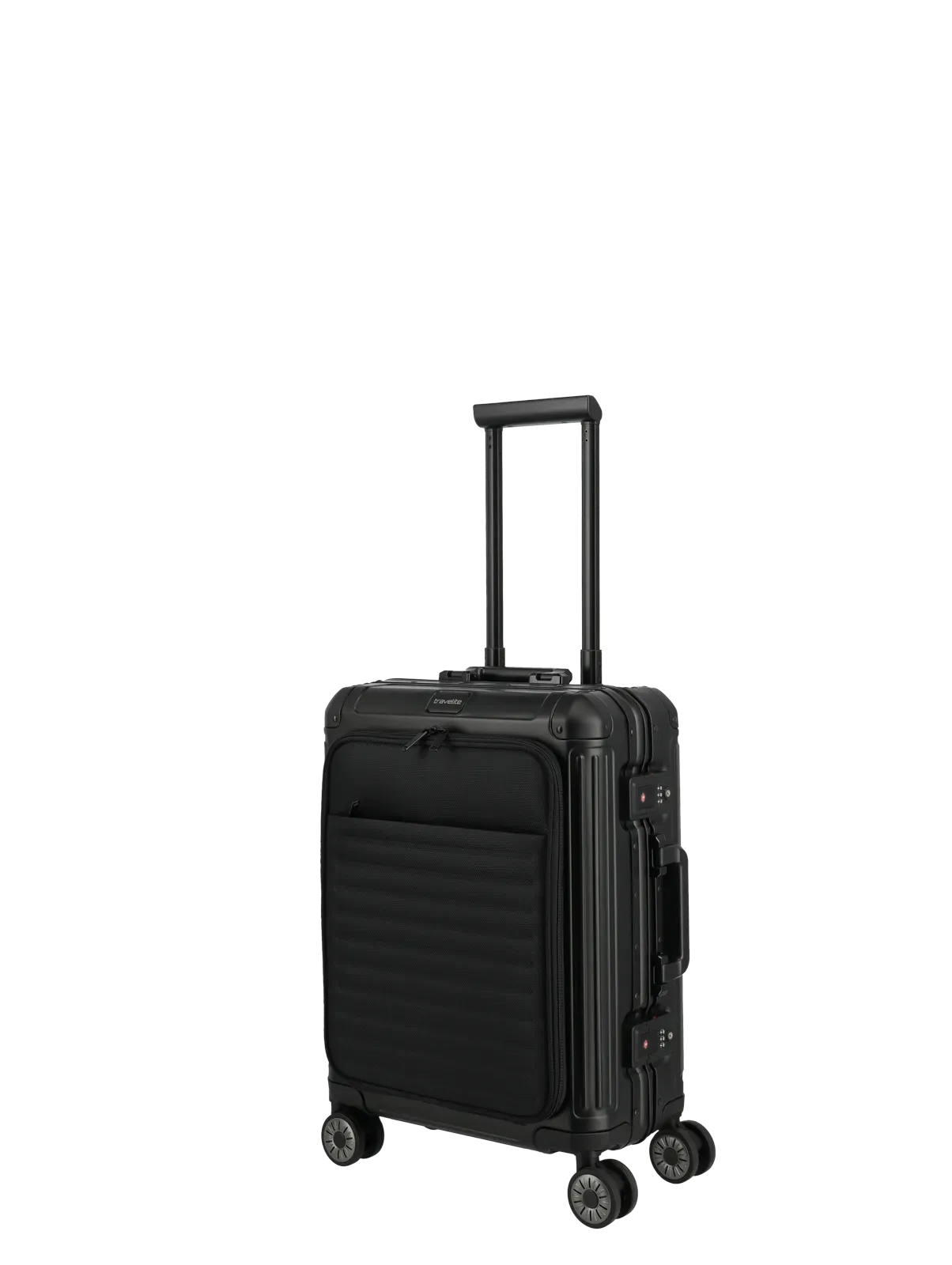 TRAVELITE Next Spinner (4 wheels) 55cm with Front Pocket - Black