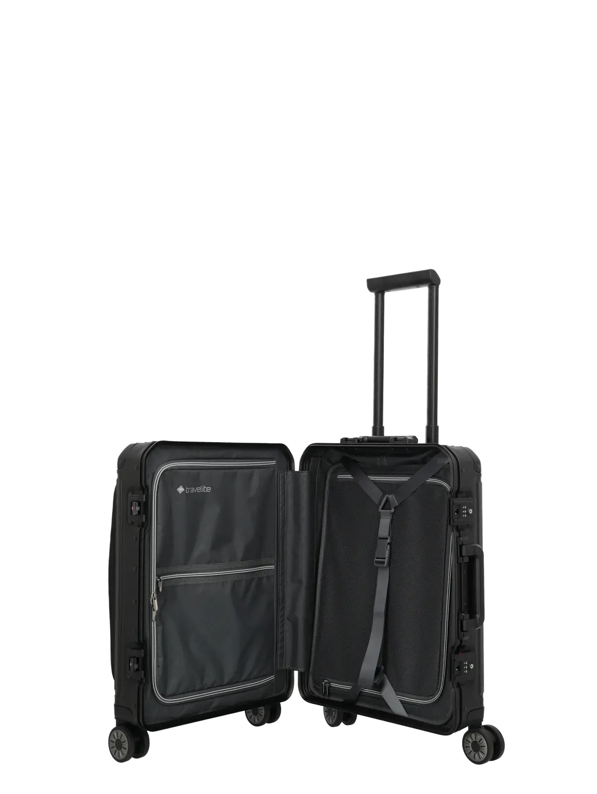 TRAVELITE Next Spinner (4 wheels) 55cm with Front Pocket - Black