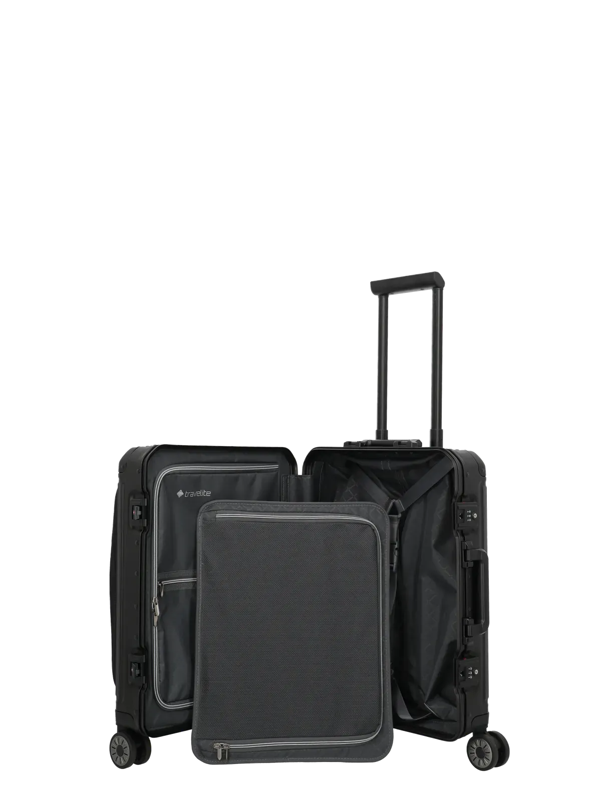 TRAVELITE Next Spinner (4 wheels) 55cm with Front Pocket - Black
