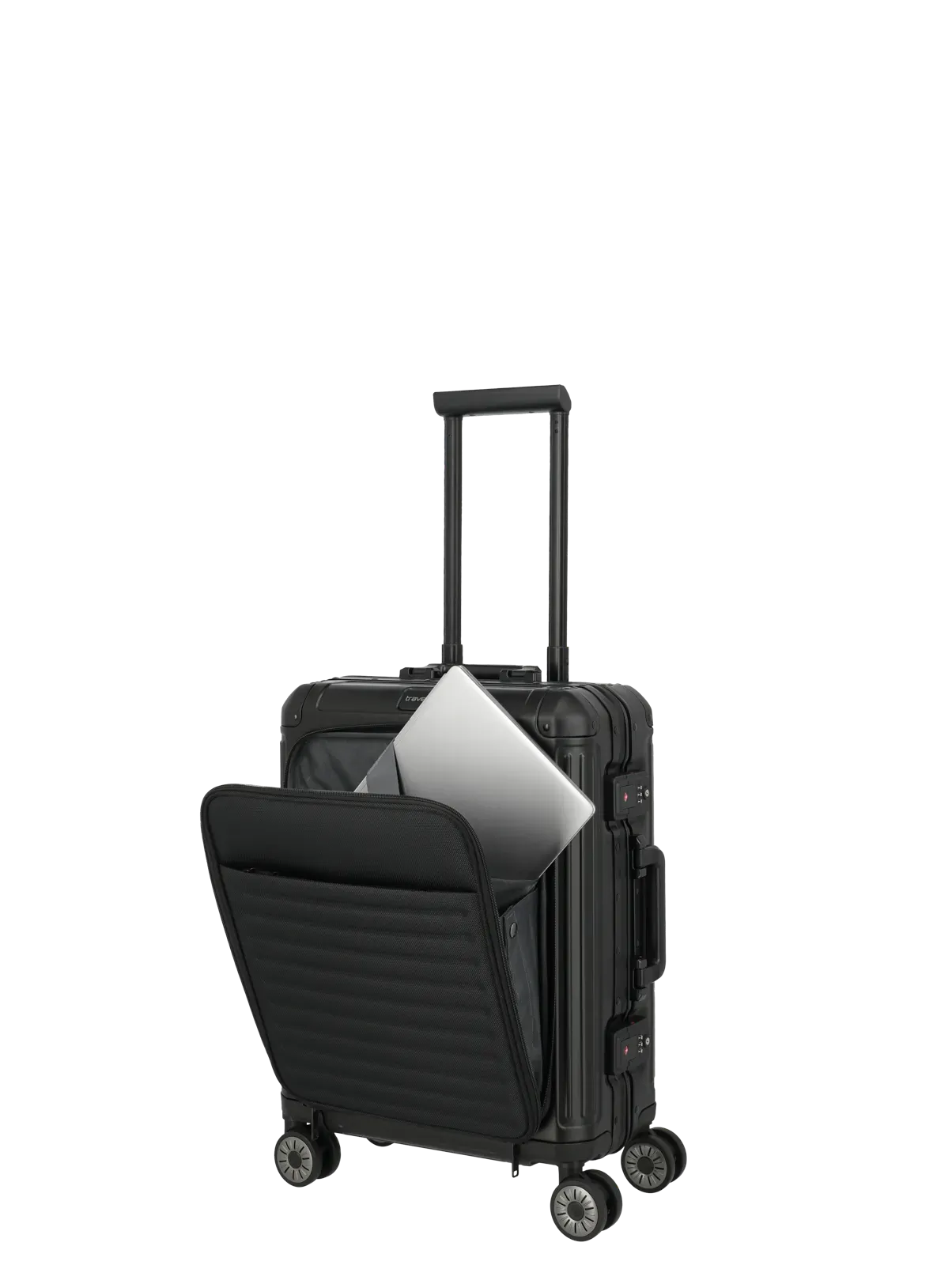 TRAVELITE Next Spinner (4 wheels) 55cm with Front Pocket - Black