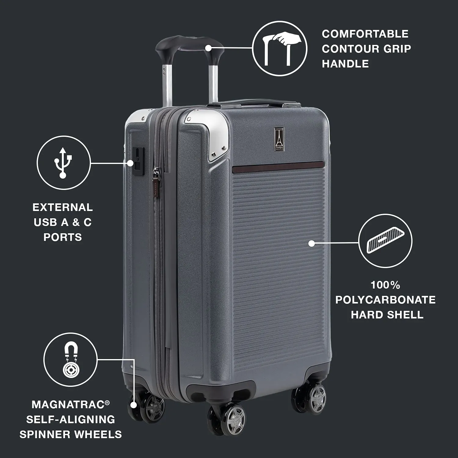 Travelpro Platinum Elite Hardside Expandable22” carry on  Spinner Wheel Luggage TSA Lock Hard Shell Polycarbonate Suitcase