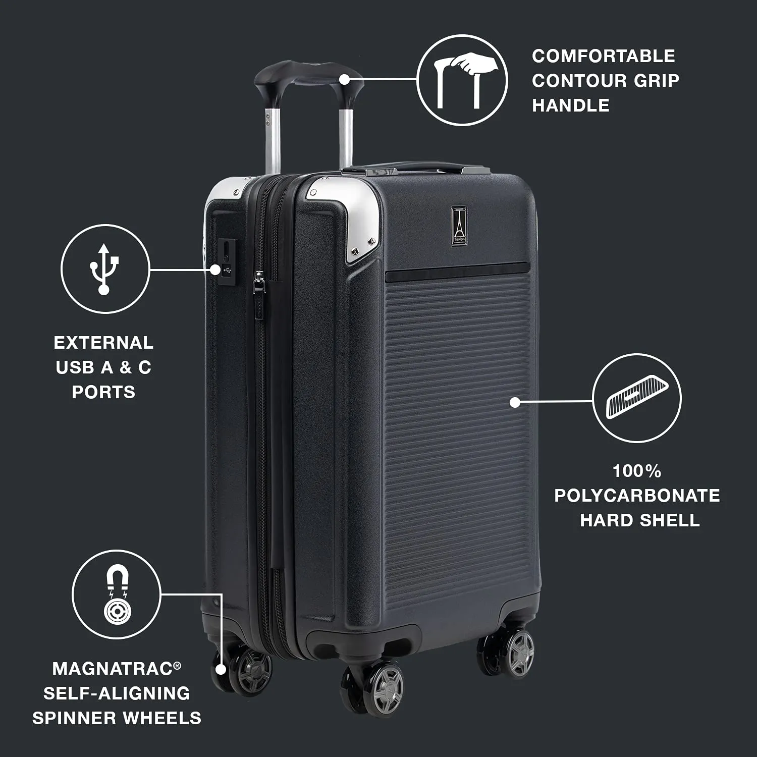Travelpro Platinum Elite Hardside Expandable22” carry on  Spinner Wheel Luggage TSA Lock Hard Shell Polycarbonate Suitcase