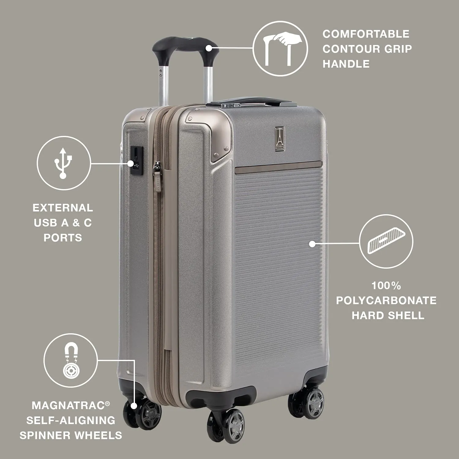 Travelpro Platinum Elite Hardside Expandable22” carry on  Spinner Wheel Luggage TSA Lock Hard Shell Polycarbonate Suitcase