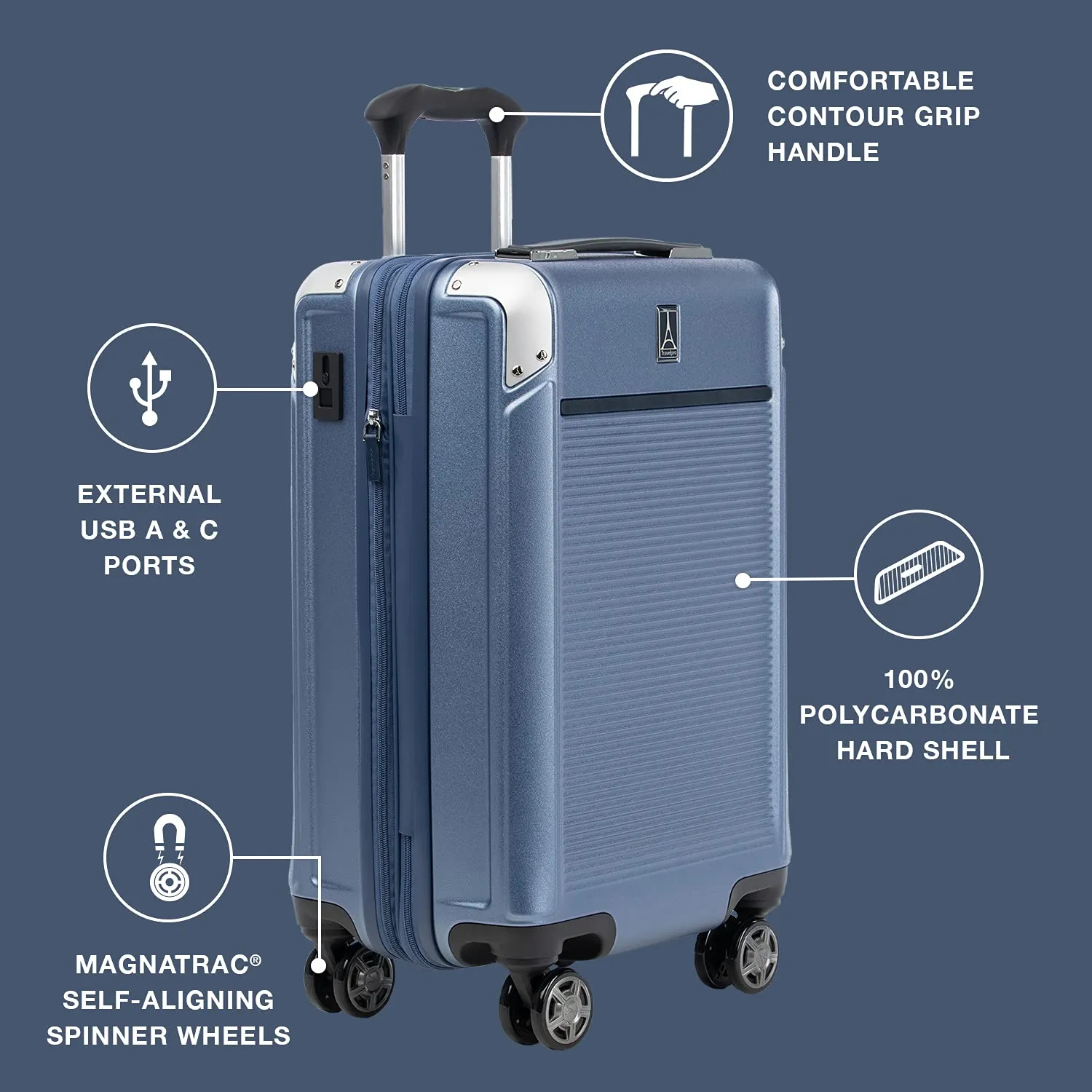 Travelpro Platinum Elite Hardside Expandable22” carry on  Spinner Wheel Luggage TSA Lock Hard Shell Polycarbonate Suitcase